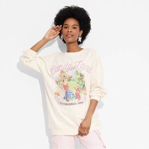 Womens Candy Land Graphic Crewneck Sweatshirt